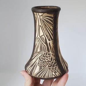 Weller Claywood Pinecone Vase Vintage Antique From The Early 1900's EUC